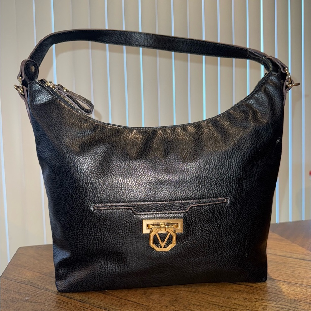 Valentino black leather hobo purse